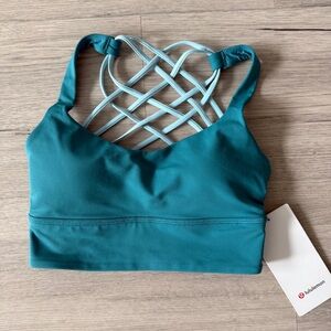 BRAND NEW* Lululemon Athletica Free “Free to Be Bra *Wild Long Line” Teal Sz 4